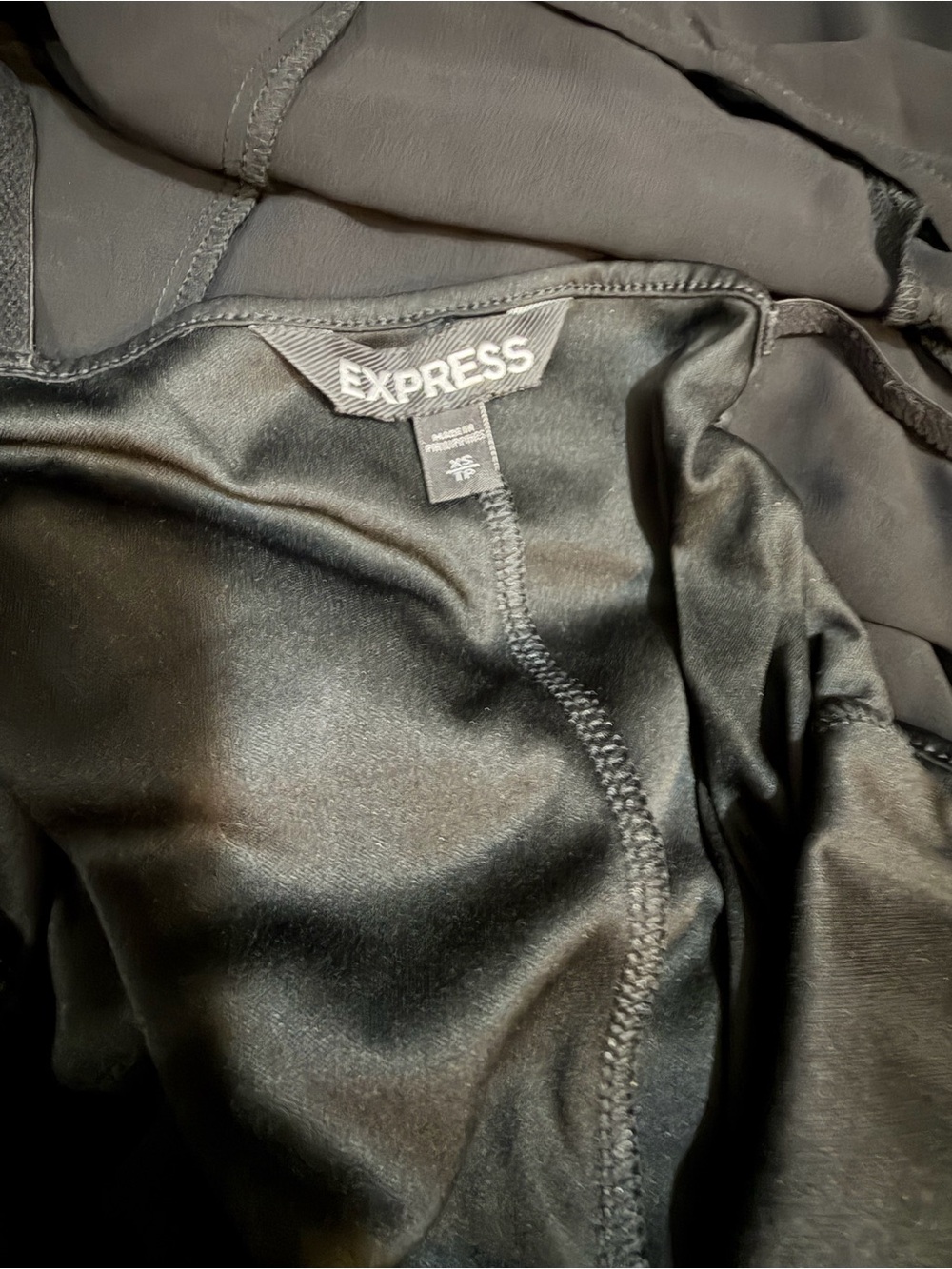 Express Black Chiffon Hi-Low Faux Wrap Dress XS/TP - Picture 12 of 12